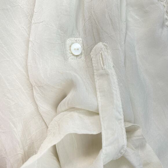 JOHNNY WAS Womens 1X Embroidered Sheer Sleeve Boho Tunic Shirt Top NWT - Picture 9 of 10